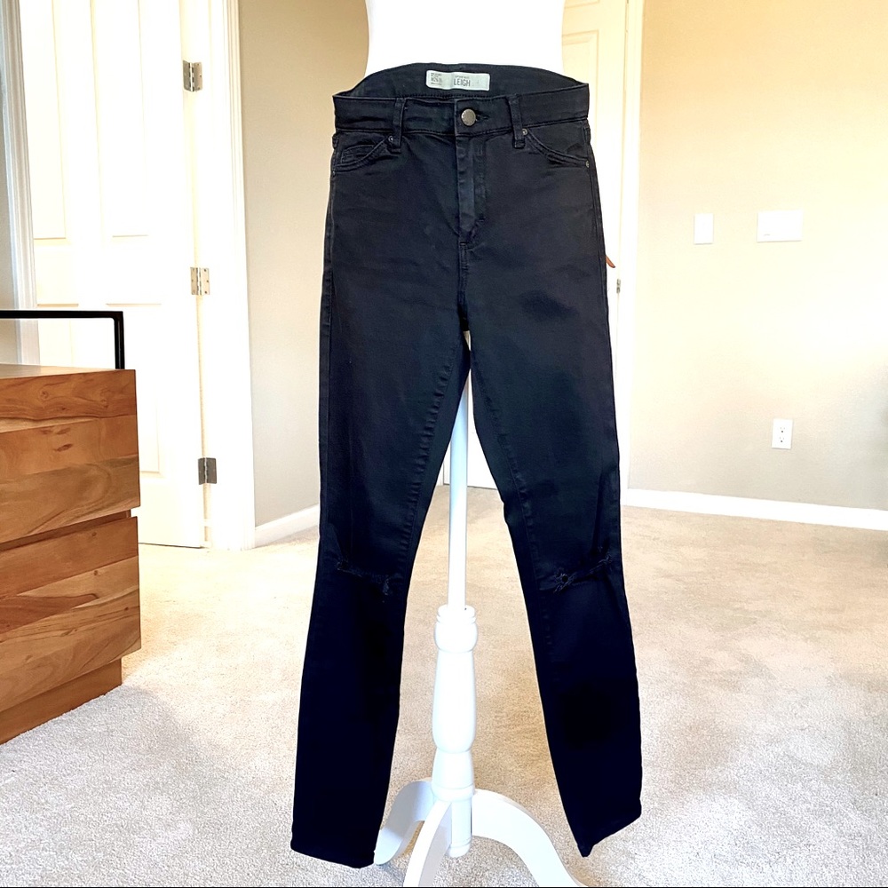 Topshop Leigh Moto Jean Black